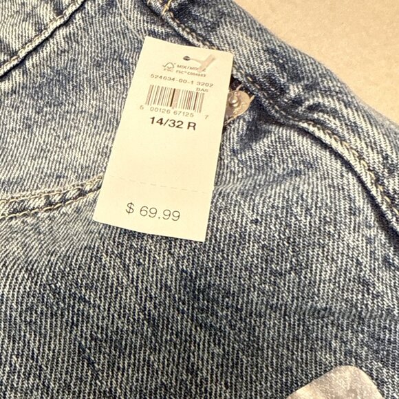 Gap Wide Leg High Rise Stride Jeans Baggy Oversized Blue Size 14R NWT $70 - Picture 4 of 8